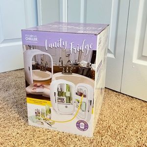 Mini Vanity Fridge with Mirror Door